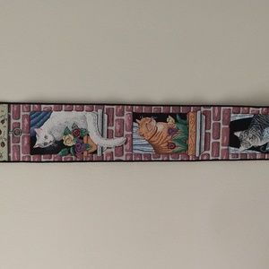 Cat Tapestry- Measures Approximately, Width 6 and 5/8 inches, Length 40 inches